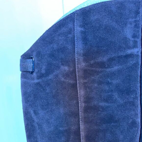 Donald Pliner Heels Over The Knee Dk Brown Suede Leather Boots Womens Sz 7.5 - Picture 3 of 11